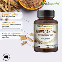 Load image into Gallery viewer, Organic Ashwagandha Withania Somnifera | 120 Vegan Capsules