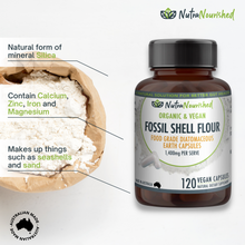Load image into Gallery viewer, Fossil Shell Flour | Diatomaceous Earth 120 Capsules | Nutra Nourished