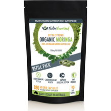 Load image into Gallery viewer, REFILL BAG - Organic Moringa Leaf Capsules - 180 Caps
