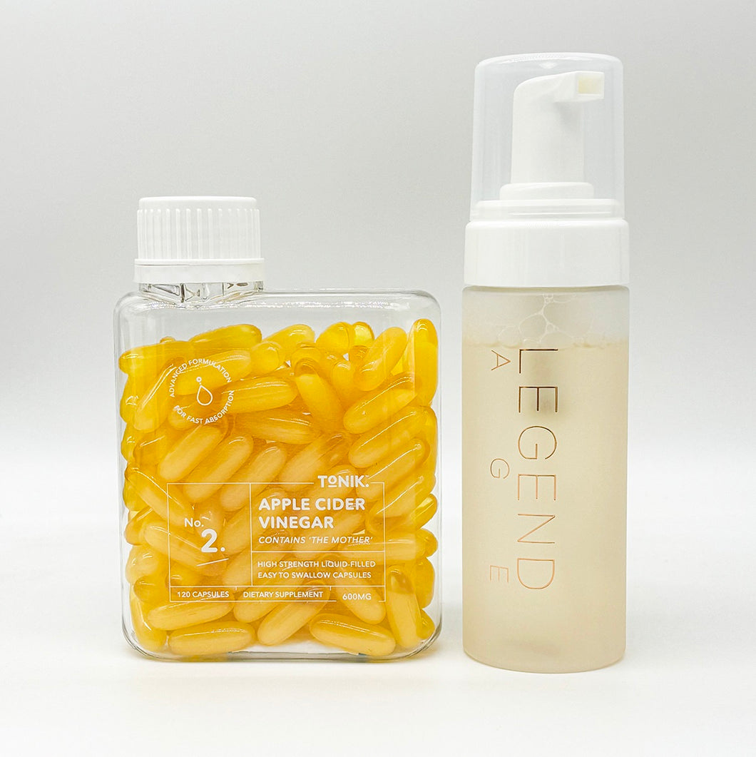 🍃 Detox & Glow Set: Apple Cider Vinegar Capsules + Cleansing Mousse | Gut Health