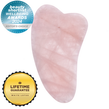 Load image into Gallery viewer, Rose Quartz Gua Sha Tool - Natural Chemical Free Crystal in a Signature Silk Lined Box-0
