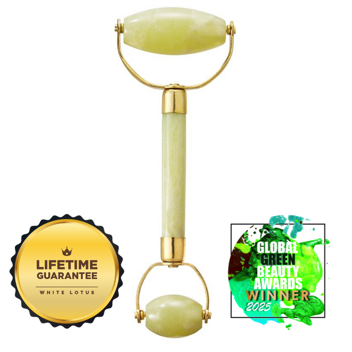 Natural Chemical Free Jade Crystal Roller in a silk lined Box --0