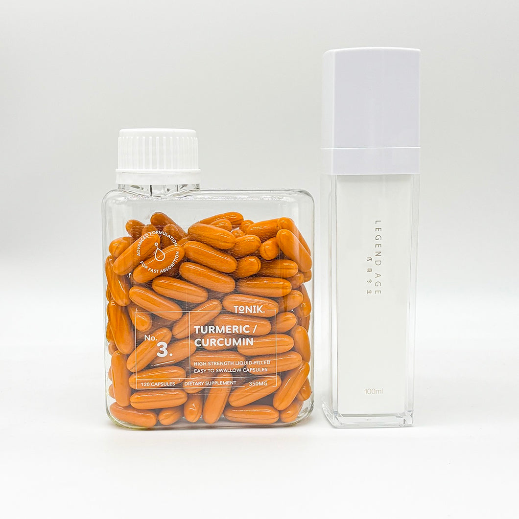 🌿 Soothe & Sparkle Kit: Turmeric Capsules + Emulsion Spray | Ease Inflammation Redness