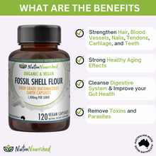Load image into Gallery viewer, Fossil Shell Flour | Diatomaceous Earth 120 Capsules | Nutra Nourished
