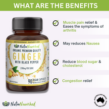 Load image into Gallery viewer, Ginger Capsules Organic Vegan - 90 Vegan Capsules | Nutra Nourished
