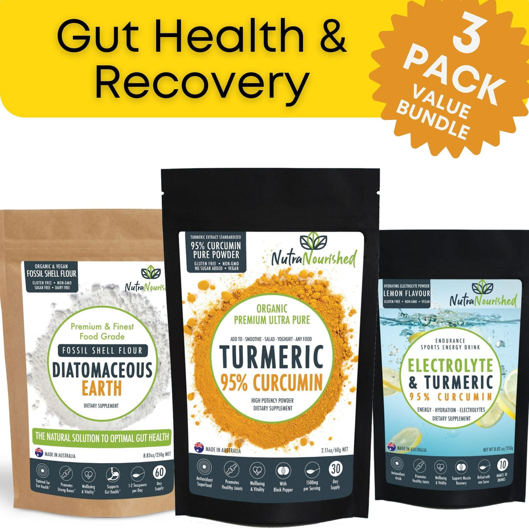 Good Gut Health & Faster Recovery | Fossil Shell Flour, Curcumin, Electrolyte Powder
