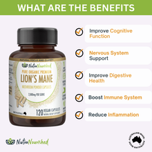 Load image into Gallery viewer, Lion&#39;s Mane Mushroom Hericium erinaceus (2,000mg) 120 Vegan Capsules
