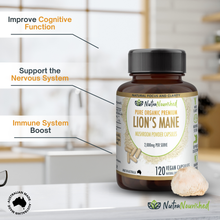 Load image into Gallery viewer, Lion&#39;s Mane Mushroom Hericium erinaceus (2,000mg) 120 Vegan Capsules
