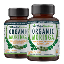 Load image into Gallery viewer, VALUE BUNDLE: Organic Pure Moringa Leaf Capsules - Australian Grown - 2 x 60 Vegan Capsules (2 Months Supply)
