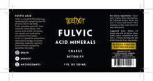 Load image into Gallery viewer, Label of Teelixir Fulvic Acid Minerals on a black background
